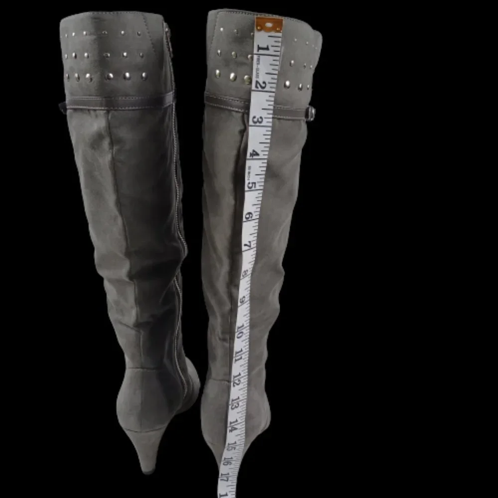Women's Bella Vita Grey Knee High Heeled Boots sz 7.5 - Picture 4 of 10